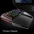 This One Handed Game Keyboard comes with 29 RGB backlit keys  It has a full metal design and features a comfortable wrist pad  