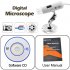 This USB digital microscope can magnify objects up to 200 times their original size and uses a dynamic 1 3MP image sensor and four bright white LED lights for c
