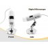 This USB digital microscope can magnify objects up to 200 times their original size and uses a dynamic 1 3MP image sensor and four bright white LED lights for c