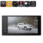 This Universal 2 DIN car stereo for your Toyota car runs on an Android 8 0 1 OS  It lets you enjoy media in crisp HD resolution and features GPS navigation 