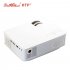 This compact LED projector supports FHD media files  With its 800 lumen LED light  it treats you to crisp visuals in any dark room 