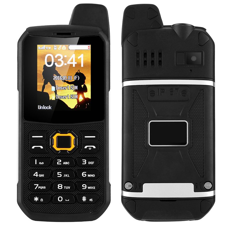Rugged Outdoor Walkie-Talkie Phone (Black)