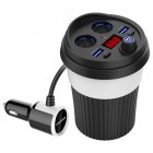 This multifunctional car cup USB charger comes with Bluetooth  FM transmitter  and support U disk Play capacity up to 32GB