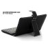 This tablet case effectively protects your tablet from damage due to scratches or accidental drops and features a fully loaded USB keyboard