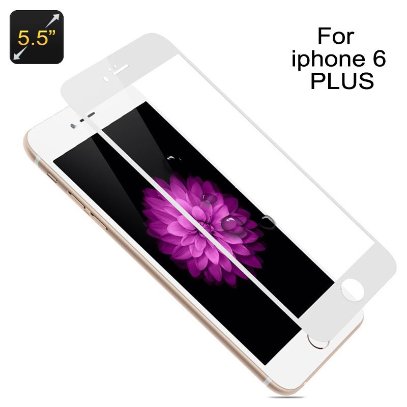 Tempered Glass for iPhone 6 Plus with White F
