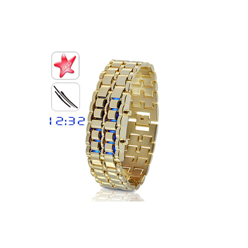 Gold Samurai LED Watch