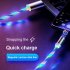 Three Colors Lighting Streamer Magnetic Suction Data Cable 360 Degree Magnetic Suction Data Line Android   typeC   Apple connector 3 in 1