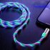 Three Colors Lighting Streamer Magnetic Suction Data Cable 360 Degree Magnetic Suction Data Line Android   typeC   Apple connector 3 in 1