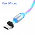 Three Colors Lighting Streamer Magnetic Suction Data Cable 360 Degree Magnetic Suction Data Line type C connector