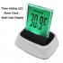Three Setting Alarm Clock  Time  Date  Alarm  whose screen will continually change color helping to keep a nice relaxing atmosphere in any room that it is used 