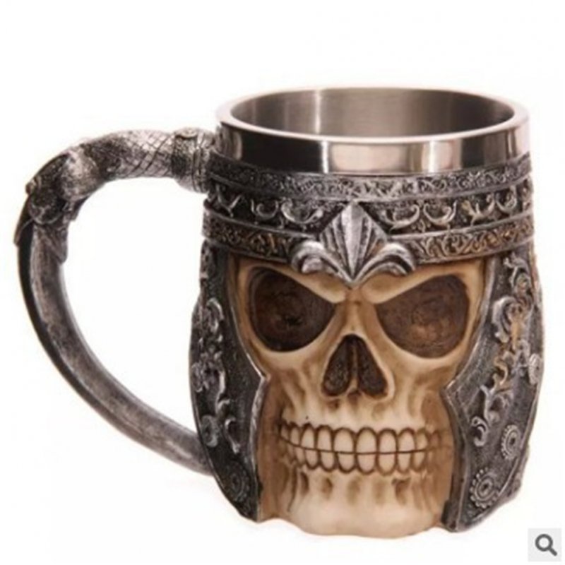 Three-dimensional Skull Print  Mug Drinking Cup Tableware Water Cup As shown_301-400ml