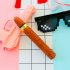 Thug Life Mosaic Pixel Glasses Personalized Artificial Gold Chain Necklace Cigar Toys