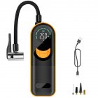Tire Inflator Portable Air Compressor, Fast Inflation Electric Air Pump With Digital Pressure Gauge And LED Light, For Car Motorcycle Bike Ball yellow black