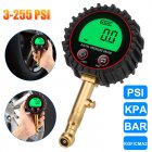 Tire Pressure Gauge 3-255PSI Heavy Duty Backlight LCD Display Digital Air Pressure Gauge For Car Trucks Bikes black