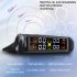 Tire Pressure Monitoring Systems Solar Car Digital Display Wireless Solar Power with Real Time Monitor Black