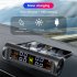 Tire Pressure Monitoring Systems Solar Car Digital Display Wireless Solar Power with Real Time Monitor Black