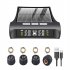 Tire Pressure Monitoring Systems Solar Car Digital Display Wireless Solar Power with Real Time Monitor Black
