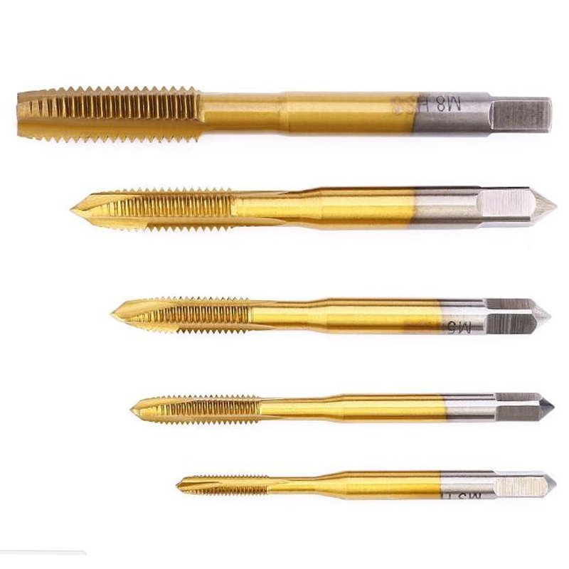 Titanize High-Speed Steel Spiral Pointed Tap Exquisite Tapper Hole-Open Tool Tapping Drill M3 M4 M5 M6 M8 (0ptional)