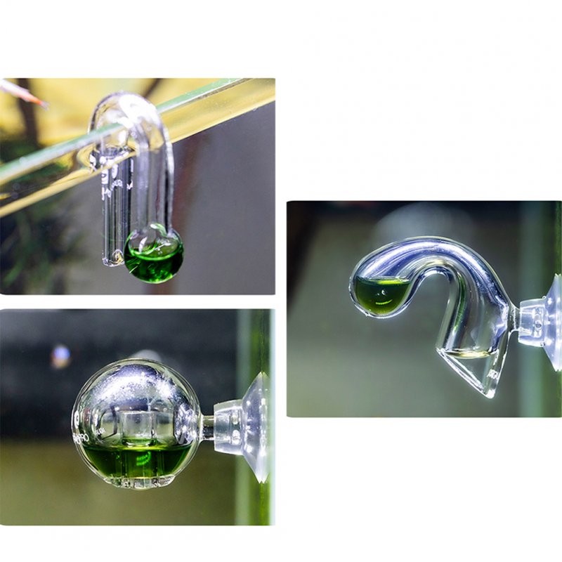 Transparent Glass Co2 Monitors Carbon Dioxide Detector With Monitor Fluid For Aquarium Fish Tank 