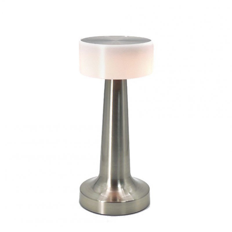 Led Table Lamp Retro Desk Lamp 3 Color Dimming Energy Saving Night Light for Bar Restaurant Coffee Decor Silver