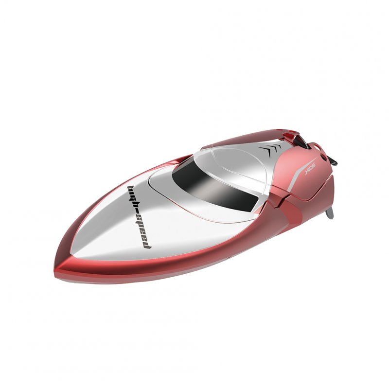 Tkkj H106 28km/h High Speed Racing Boat 2.4g 2ch 150m Remote Control Distance Mode Switch Self Righting Rc Boat Toy for Children red