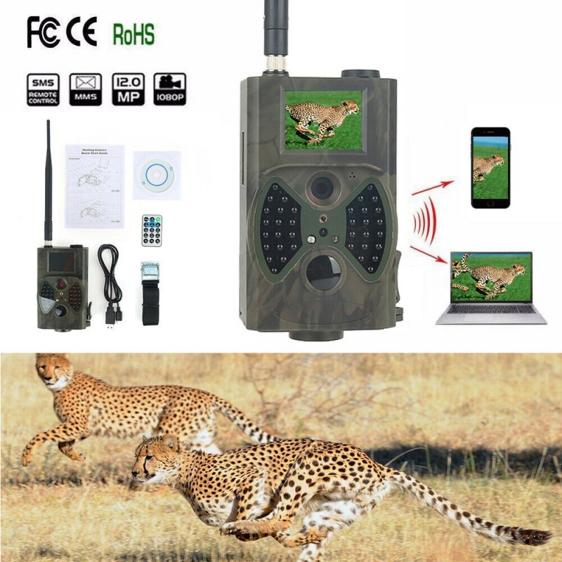HC300M Hunting Trail Camera HD 1080P 12MP IR Wildlife Scouting Cam Night Vision 