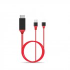 To HDMI 1080P TV Adapter <span style='color:#F7840C'>Cable</span> HD for Samsung Galaxy S7 / S8 / S8 Plus red