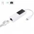 To RJ45 Adapter Aluminum Ethernet Network Connector for iPhone iPad white