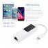 To RJ45 Adapter Aluminum Ethernet Network Connector for iPhone iPad white