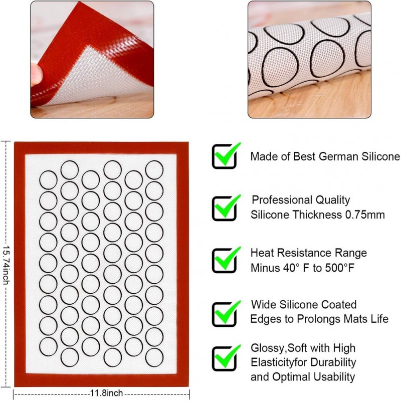 5pcs/set Silicone Baking  Tool  Set Baking Mat Rolling Pin Rolling Pad Heat-resistant Baking Mat 