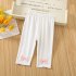 Toddlers Baby Leggings Summer Cotton Breathable Elastic Waist Outerwear Pants Girls Baby Cropped Pants blue 4 5Y 100cm