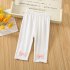 Toddlers Baby Leggings Summer Cotton Breathable Elastic Waist Outerwear Pants Girls Baby Cropped Pants pink 2 3Y 90cm