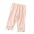 Toddlers Baby Leggings Summer Cotton Breathable Elastic Waist Outerwear Pants Girls Baby Cropped Pants pink 2 3Y 90cm