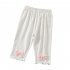 Toddlers Baby Leggings Summer Cotton Breathable Elastic Waist Outerwear Pants Girls Baby Cropped Pants White 2 3Y 90cm