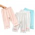 Toddlers Baby Leggings Summer Cotton Breathable Elastic Waist Outerwear Pants Girls Baby Cropped Pants White 2 3Y 90cm