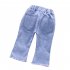Toddlers Girls Jeans Children Denim Cropped Pants Elastic Belt Summer Outerwear Loose Cropped Pants Clothing cherry 2 3Y 90cm