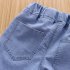 Toddlers Girls Jeans Children Denim Cropped Pants Elastic Belt Summer Outerwear Loose Cropped Pants Clothing cherry 5 6Y 110cm
