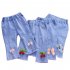 Toddlers Girls Jeans Children Denim Cropped Pants Elastic Belt Summer Outerwear Loose Cropped Pants Clothing cherry 5 6Y 110cm
