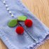Toddlers Girls Jeans Children Denim Cropped Pants Elastic Belt Summer Outerwear Loose Cropped Pants Clothing cherry 5 6Y 110cm