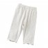 Toddlers Girls Leggings Solid Color Breathable Cotton Summer Pleated Pants Casual Kids Baby Cropped Pants yellow 5 6Y 110cm