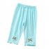 Toddlers Girls Leggings Solid Color Breathable Cotton Summer Pleated Pants Casual Kids Baby Cropped Pants blue 4 5Y 100cm