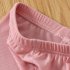 Toddlers Leggings Kids Girls Cropped Pants Solid Color Elastic Waist Belt Summer Outerwear Bottoms Pants cherry pink 7 8Y 120cm