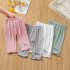 Toddlers Leggings Kids Girls Cropped Pants Solid Color Elastic Waist Belt Summer Outerwear Bottoms Pants lace white 4 5Y 100cm