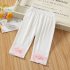 Toddlers Leggings Kids Girls Cropped Pants Solid Color Elastic Waist Belt Summer Outerwear Bottoms Pants lace white 2 3Y 90cm