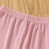 Toddlers Leggings Kids Girls Cropped Pants Solid Color Elastic Waist Belt Summer Outerwear Bottoms Pants cherry white 2 3Y 90cm