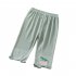 Toddlers Leggings Kids Girls Cropped Pants Solid Color Elastic Waist Belt Summer Outerwear Bottoms Pants pink 7 8Y 120cm