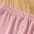 Toddlers Leggings Kids Girls Cropped Pants Solid Color Elastic Waist Belt Summer Outerwear Bottoms Pants pink 7 8Y 120cm