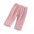 Toddlers Leggings Kids Girls Cropped Pants Solid Color Elastic Waist Belt Summer Outerwear Bottoms Pants gray 0 1Y 73CM
