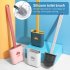 Toilet  Brush Cloud Shape Soft Cleaning Brush Bathroom Soft Rubber Brush With Long Handle Pink Ground placing