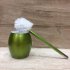 Toilet Brush with Stainless Steel Circular Base for Bathroom Toilet Cleaning green